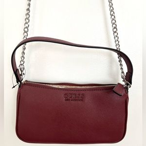 Guess red wine cross body bag